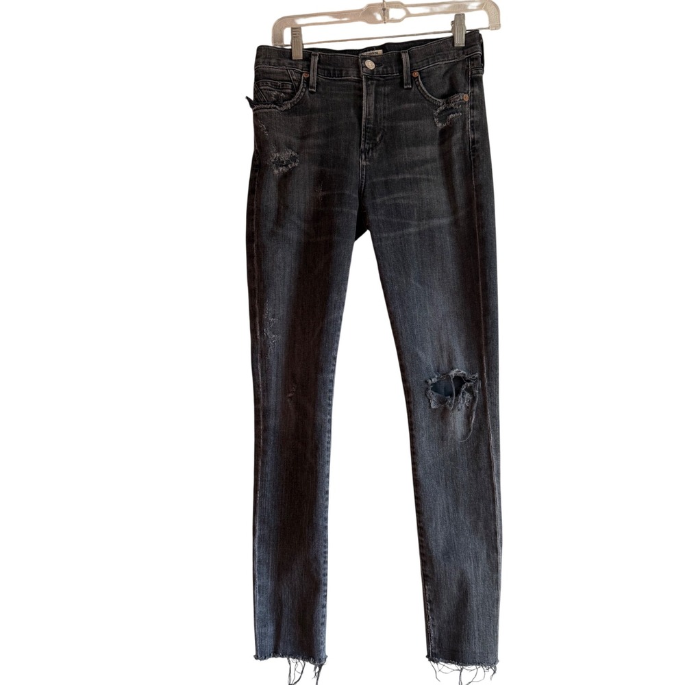 Citizens of Humanity Rocket High Rise Skinny Jeans Black Distressed 1416-734
